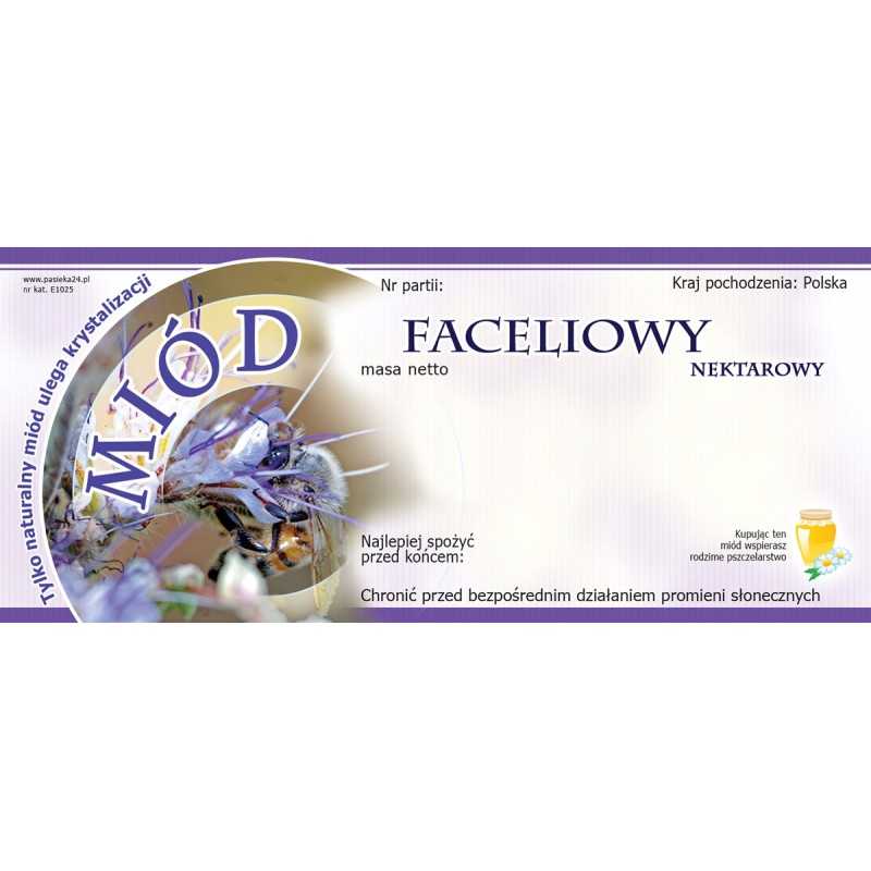 Etiketės facelijų medui (100 vnt) - E1025 raštas