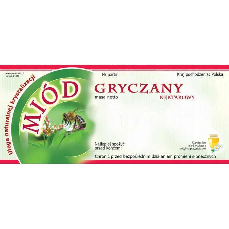 Grikių medaus etiketės (100 vnt) - E1006 raštas