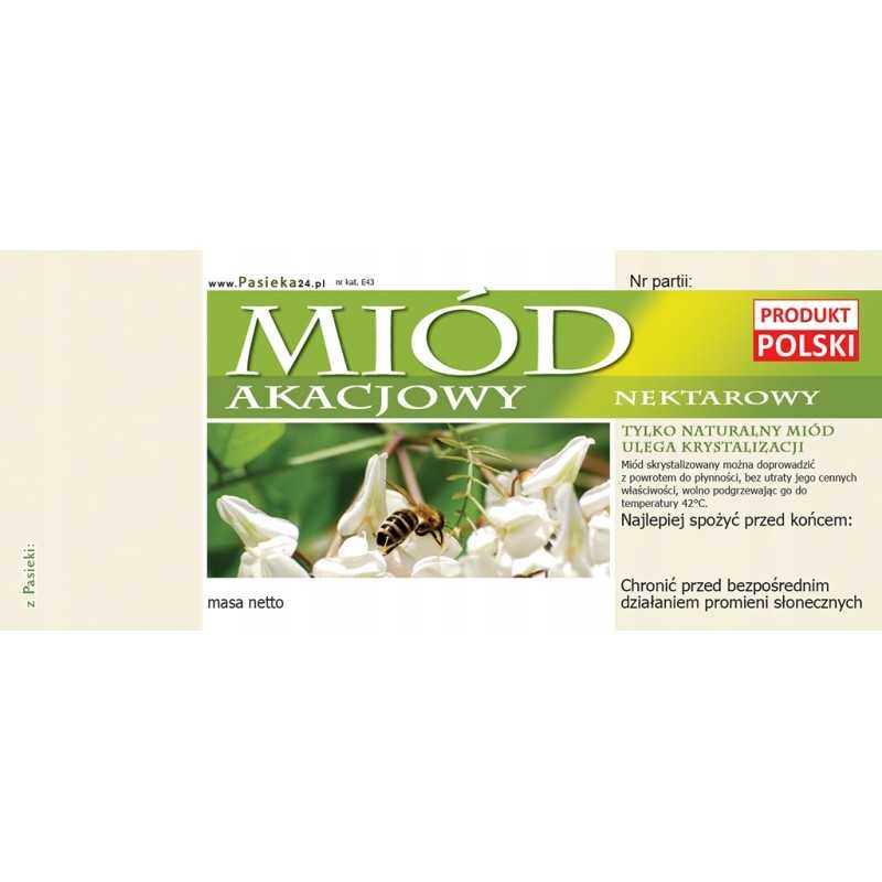 Etiketės akacijų medui (100 vnt) - e43 raštas