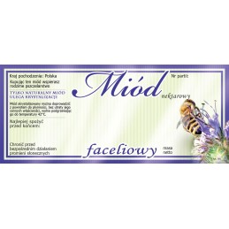 Etiketės facelijų medui (100 vnt) - E85 raštas