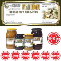 Akacijų medaus etiketės 116x50 (100 vnt) - e1232