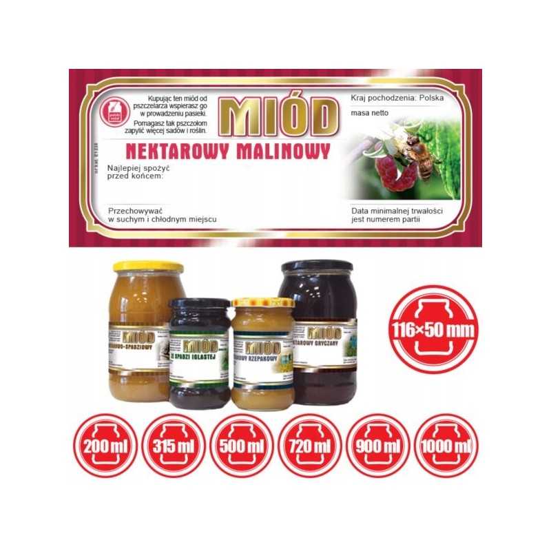 Aviečių medaus etiketės 116x50 (100 vnt) - e1235