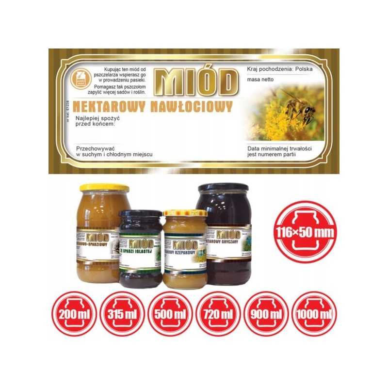 Goldenrod medaus etiketės 116x50 (100 vnt)-e1238