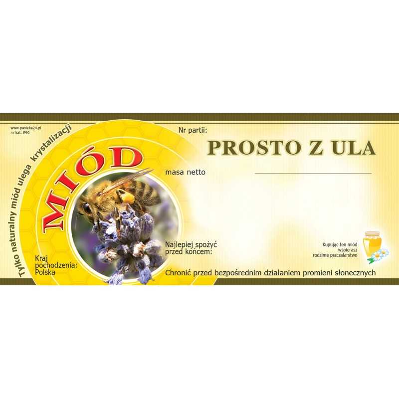 Medaus etiketės tiesiai iš avilio (100 vnt) - E90 raštas