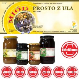 Medaus etiketės tiesiai iš avilio (100 vnt) - E90 raštas