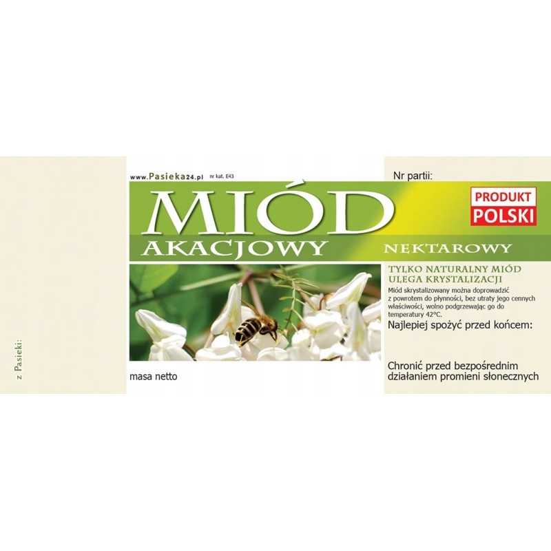 Etiketės akacijų medui (100 vnt) - e43 raštas