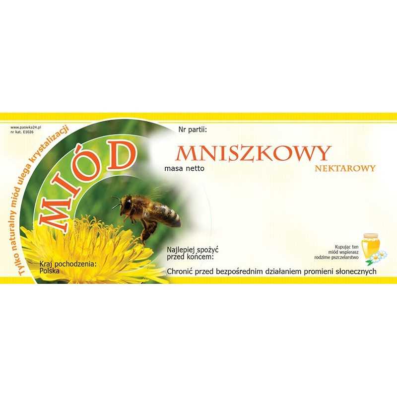 Etiketės kiaulpienių medui 116x50 - E1026 raštas
