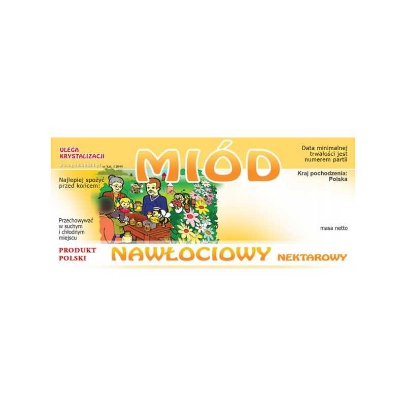 Etiketės auksašakių medui (100 vnt) - E1044 raštas