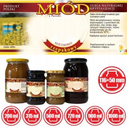 Etiketės rapsų medui (100 vnt) - E55 raštas