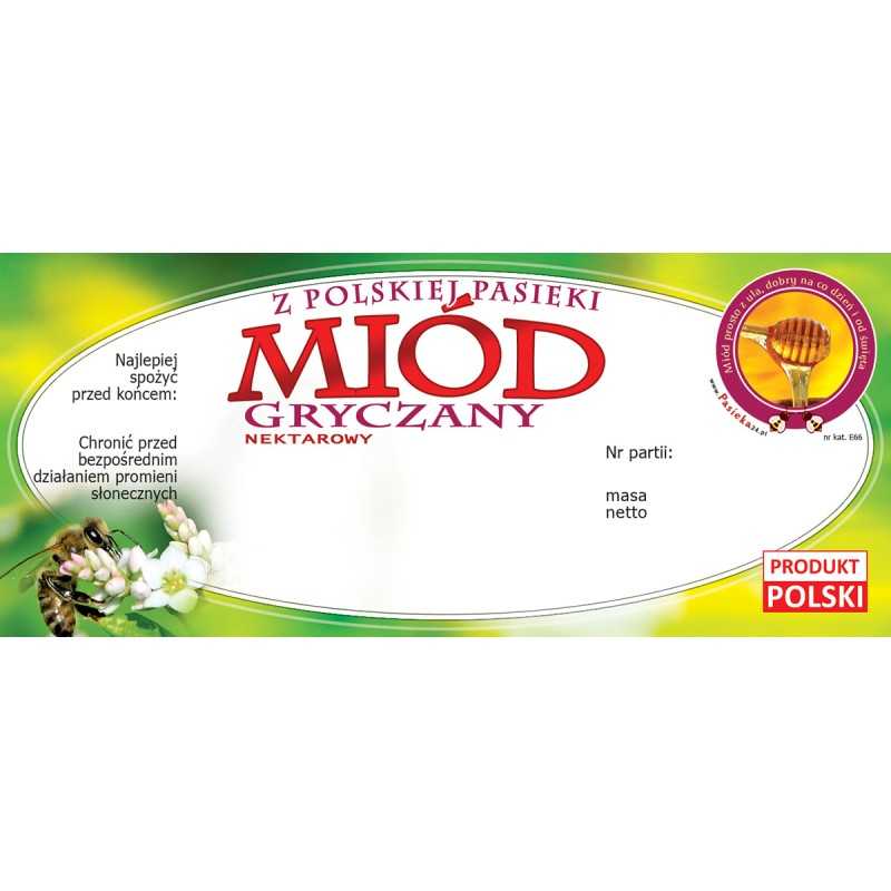 Grikių medaus etiketės (100 vnt) - e66 raštas