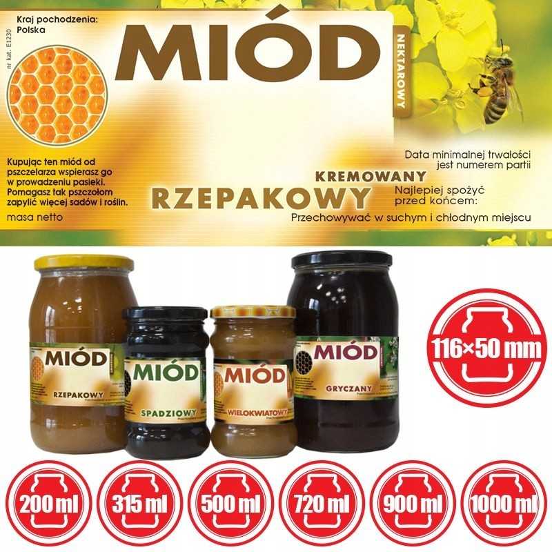 Etiketės kreminiam rapsų medui 100 vnt e1230