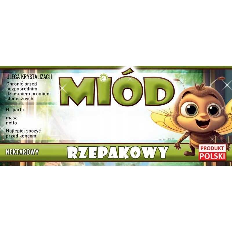 Etiketės rapsų medui (100 vnt) - E423 raštas