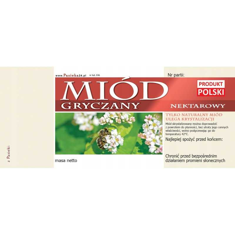 Grikių medaus etiketės (100 vnt) - E46 raštas