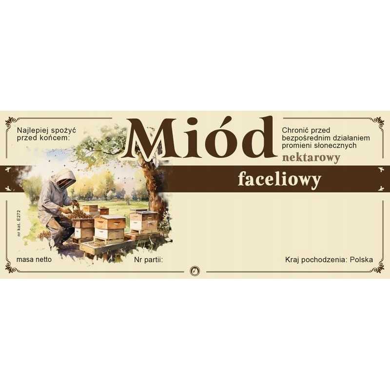 Etiketės facelijų medui (100 vnt) - raštas E272