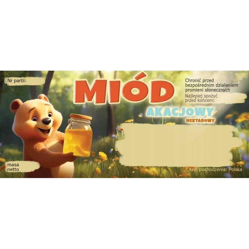 Etiketės akacijų medui (100 vnt) - modelis E1361