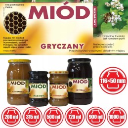 Grikių medaus etiketės (100 vnt) - E1225 raštas