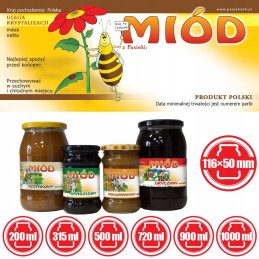 Medaus etiketės - universalios (100 vnt) - E24 raštas