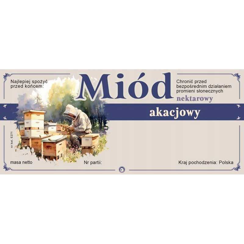 Etiketės akacijų medui (100 vnt) - raštas E271