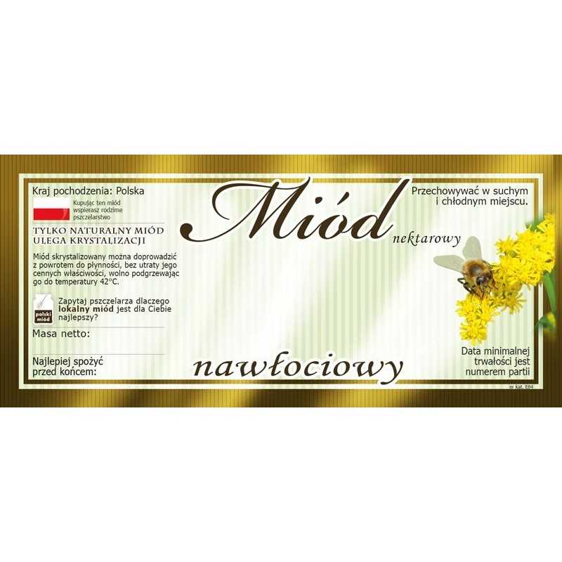 Etiketės auksarankio medui (100 vnt) - E84 raštas