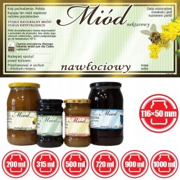 Etiketės auksarankio medui (100 vnt) - E84 raštas