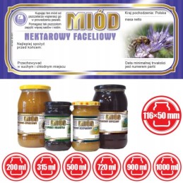 Facelijos medaus etiketės 116x50 (100 vnt) - e1231