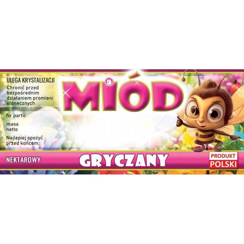 Grikių medaus etiketės (100 vnt) - e427 raštas