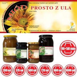 Medaus etiketės tiesiai iš avilio (100 vnt) - E89 raštas