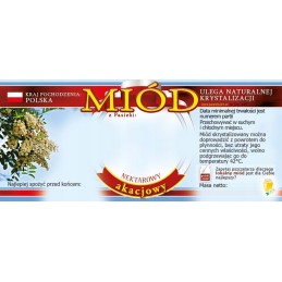 Etiketės akacijų medui (100 vnt) - e53 raštas