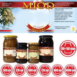 Etiketės akacijų medui (100 vnt) - e53 raštas