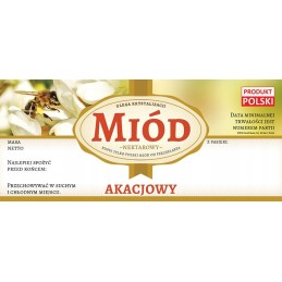 Etiketės akacijų medui (100 vnt) - E1252 raštas