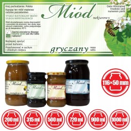 Grikių medaus etiketės (100 vnt) - E80 raštas