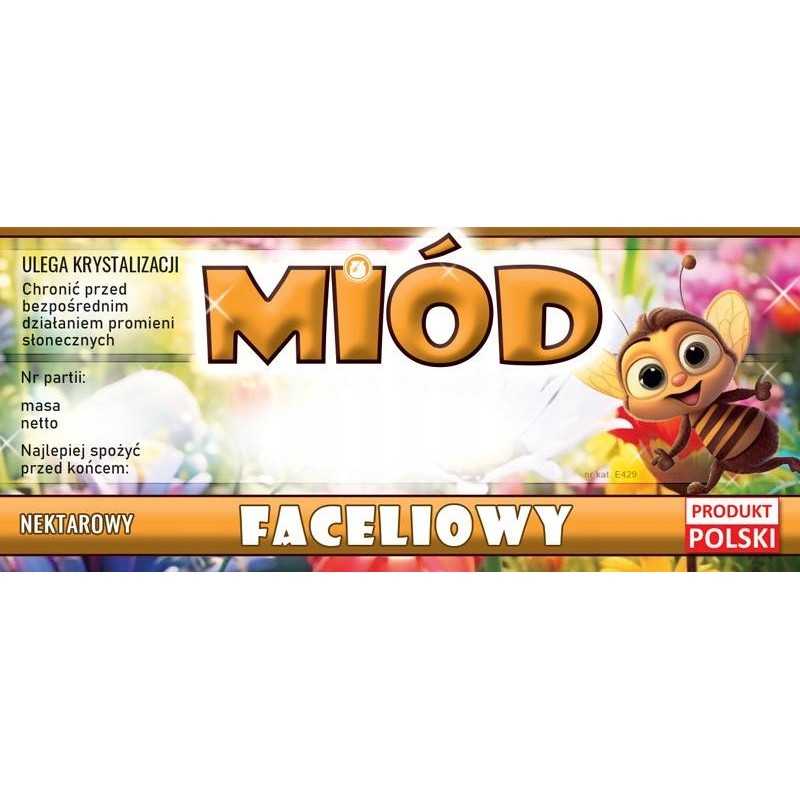 Etiketės facelijų medui (100 vnt) - E429 raštas