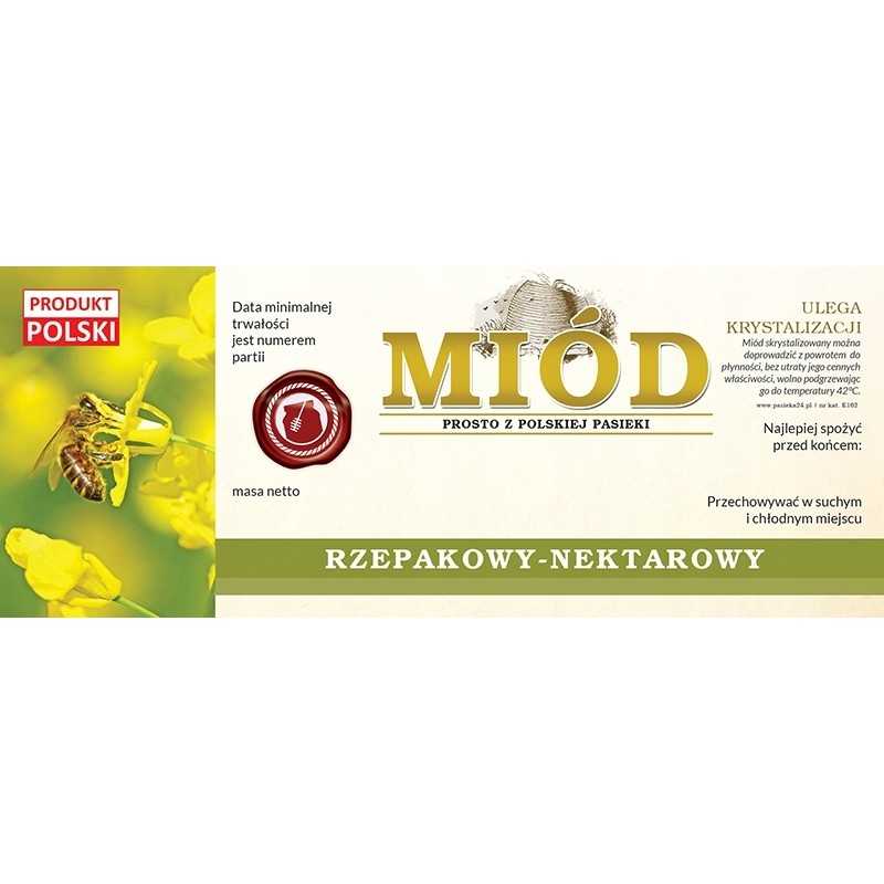 Etikečių pakuotė rapsų medui 154x60 (100 vnt.)