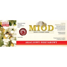 Akacijų medaus etikečių pakuotė 154x60 (100 vnt.)