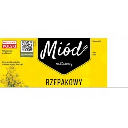 Pakuotė didelių etikečių rapsų medui (100 vnt) - raštas E184