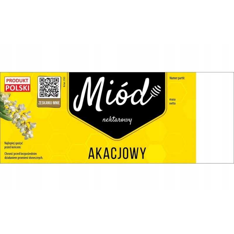 Pakuotė didelių etikečių akacijų medui (100 vnt) - raštas E182