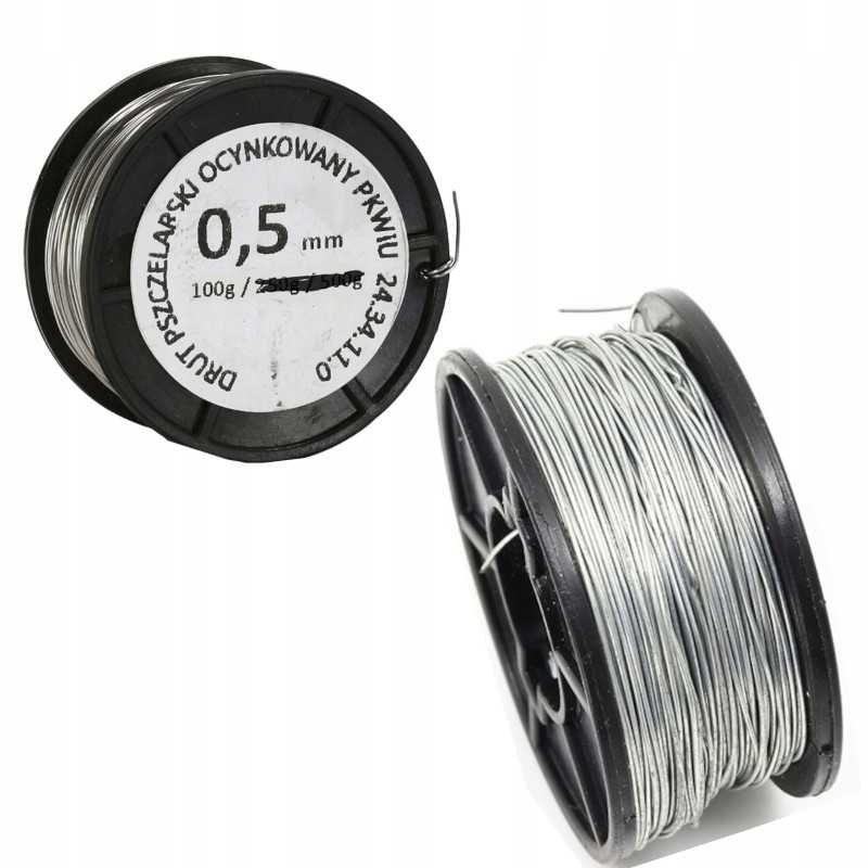 Cinkuota viela bičių rėmams 0,5 mm - 500g