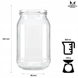 900 ml stiklinis indas su metaliniu dangteliu