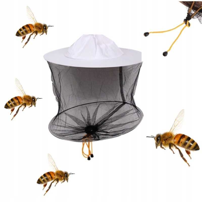 Balta bitininkystės kepurė su raišteliu