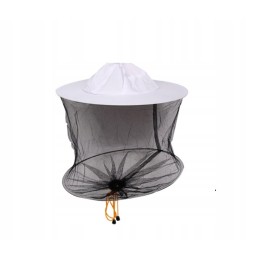 Balta bitininkystės kepurė su raišteliu