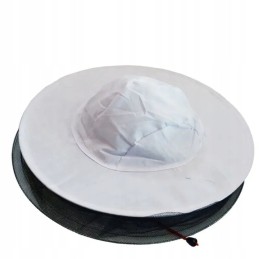 Balta bitininkystės kepurė su raišteliu