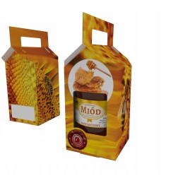 Dekoratyvinė dėžutė 1 indeliui medaus 900 ml 10 vnt p1f