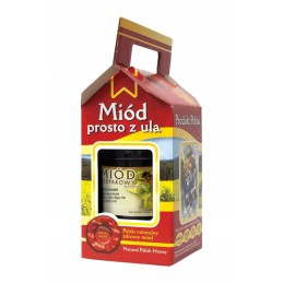 Dėžutė vienam 0,9 l indeliui su medumi - raštas p1d