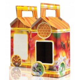 Dekoratyvinė dėžutė 1 indeliui medaus 900 ml 10 vnt p1b