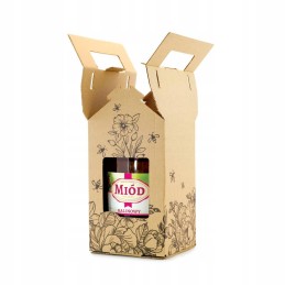 Dekoratyvinė dėžutė 1 indeliui medaus 900 ml 10 vnt p1j