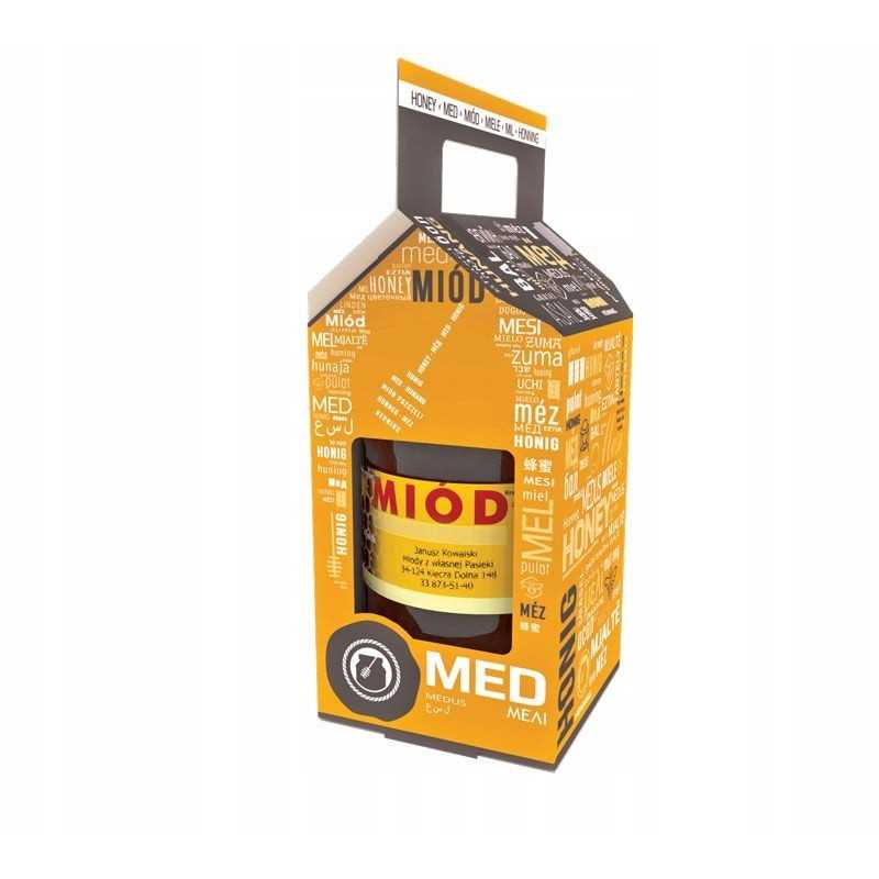 Dekoratyvinė dėžutė 1 indeliui medaus 900ml 10vnt p1g