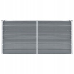 Raised Galvanized Steel Planter, 160x40x77 cm, Gray