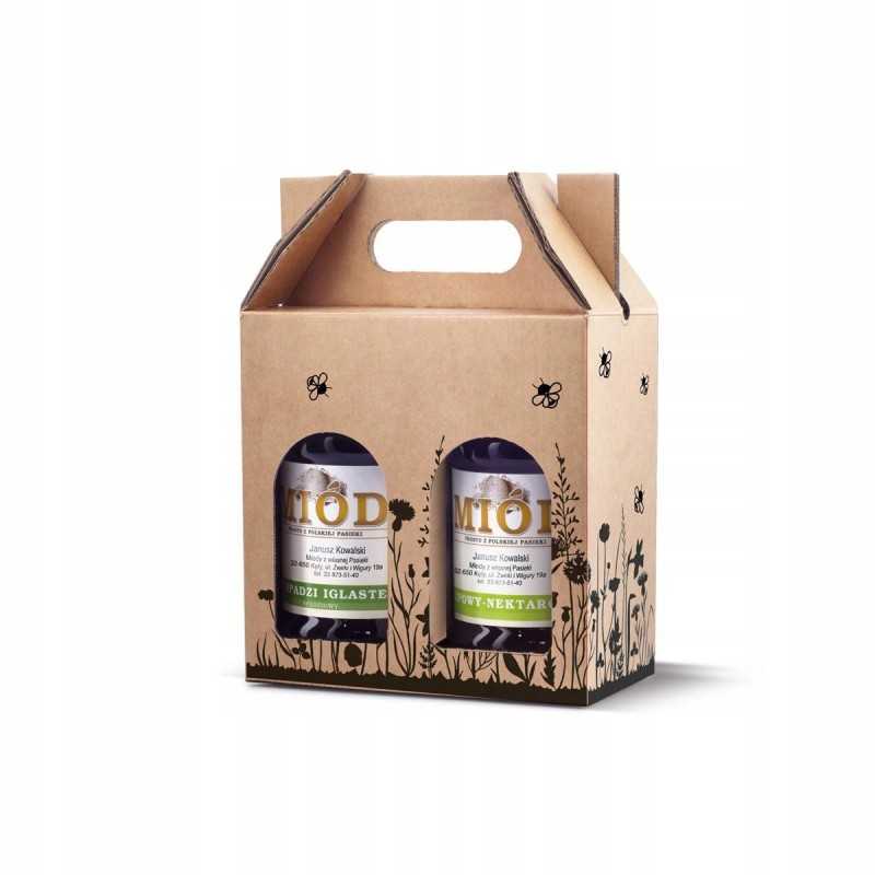 Dėžutė 2 indeliams medaus 315ml 10vnt p17a