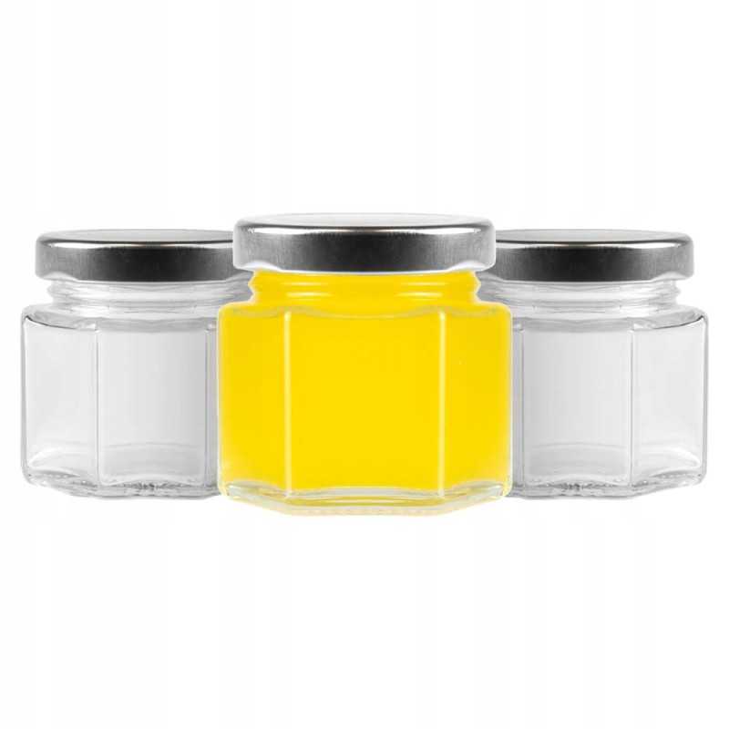 12x 50ml šešiakampis indelis prieskoniams ir medui