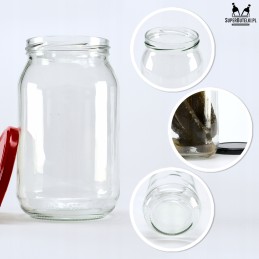 900 ml stiklinis indas su metaliniu dangteliu